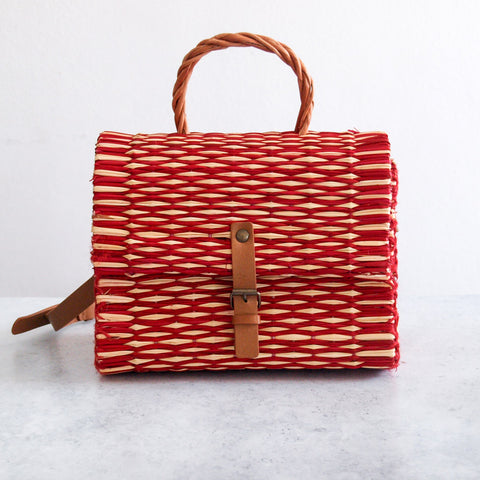 Panier traditionnel portugais avec sangle - Petit rouge