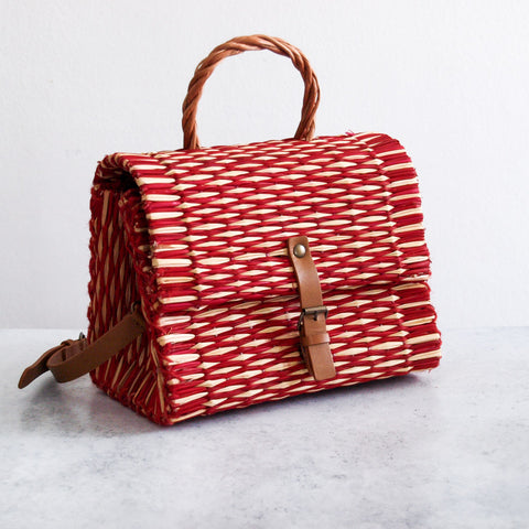 Panier traditionnel portugais avec sangle - Petit rouge