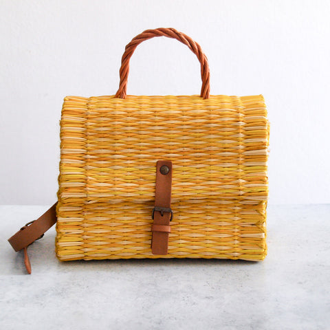 Panier traditionnel portugais avec sangle - Petit jaune