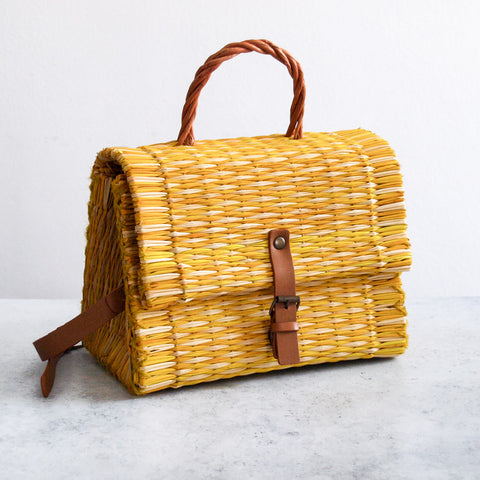 Panier traditionnel portugais avec sangle - Petit jaune