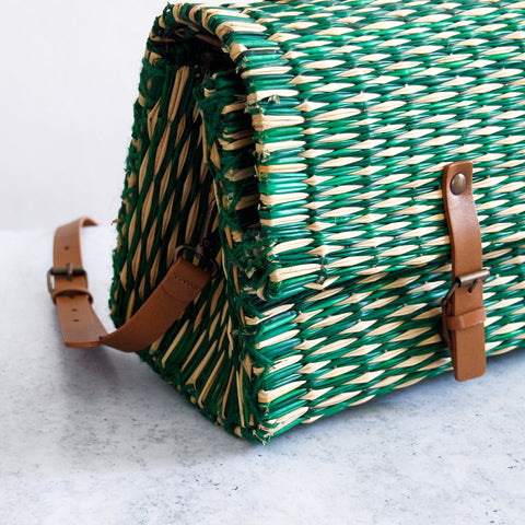 Panier traditionnel portugais avec sangle - Petit vert