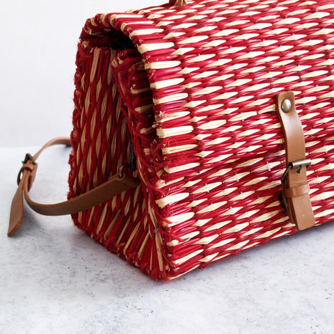 Panier traditionnel portugais avec sangle - Petit rouge