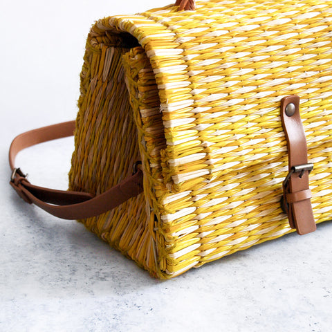 Panier traditionnel portugais avec sangle - Petit jaune