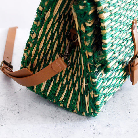 Panier traditionnel portugais avec sangle - Petit vert