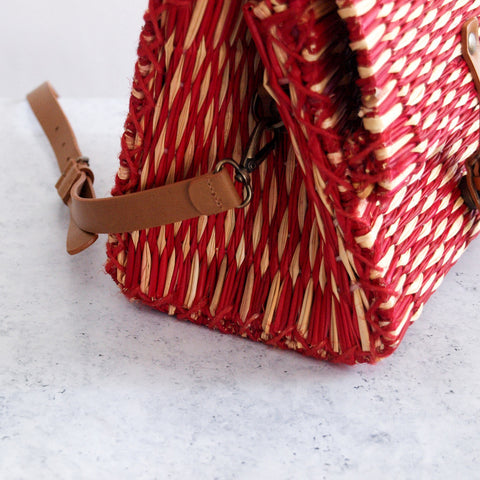 Panier traditionnel portugais avec sangle - Petit rouge