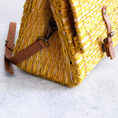 Panier traditionnel portugais avec sangle - Petit jaune