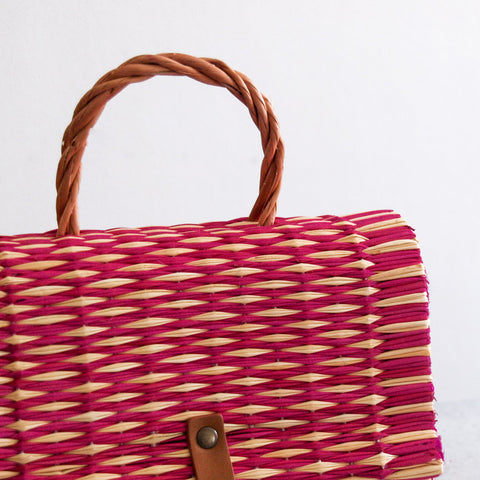 Panier traditionnel portugais avec sangle - Petit Magenta